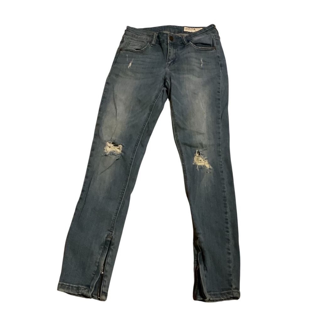 Pistola Blue Skinny Jeans with Distressed Details zip ankle‎